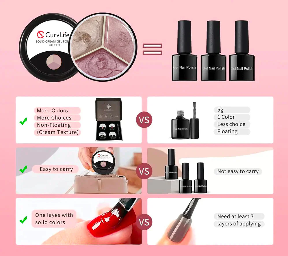 3 Colors Solid Nail Gel M-03 - Image 5