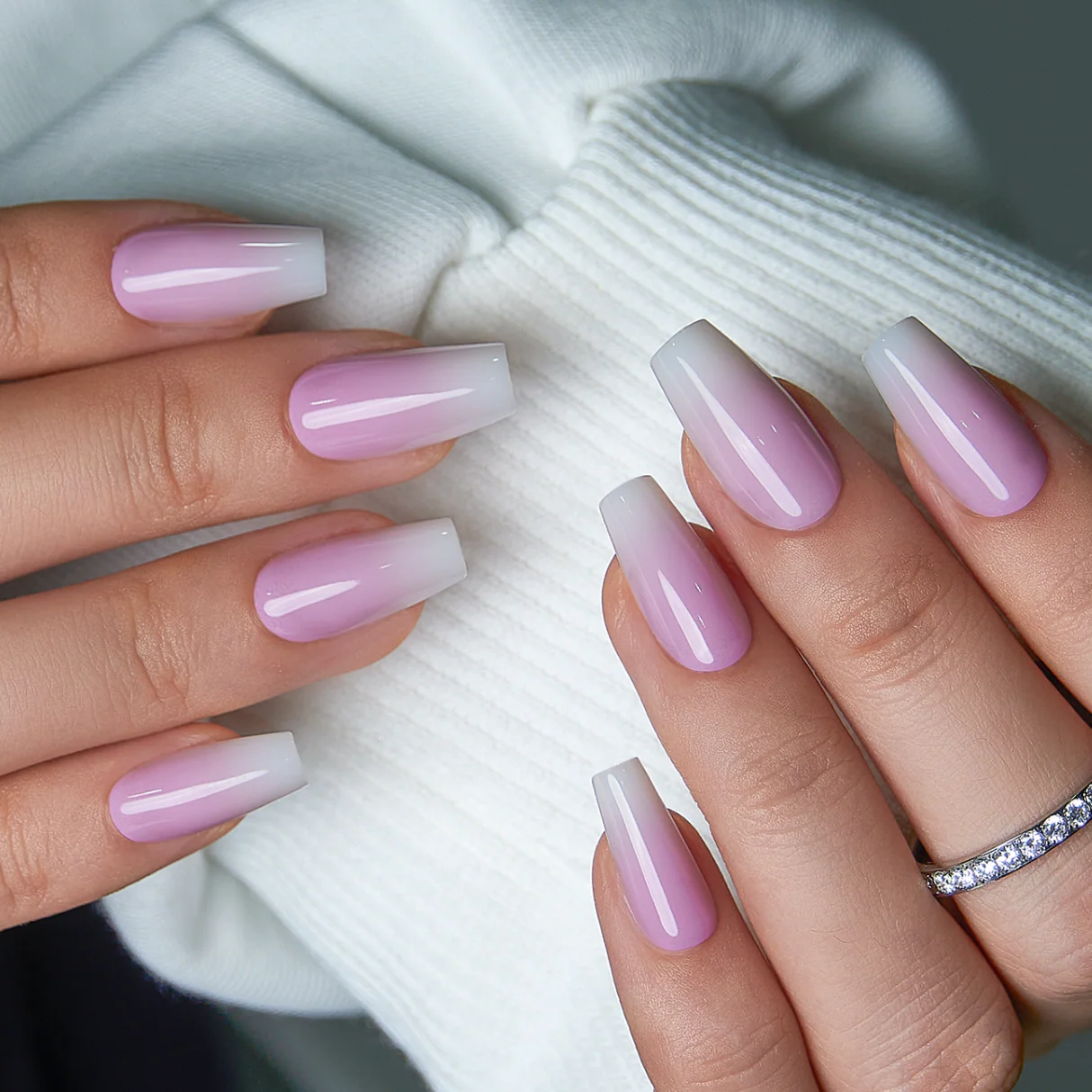 Milky Petal Glow – S Squoval - Image 3