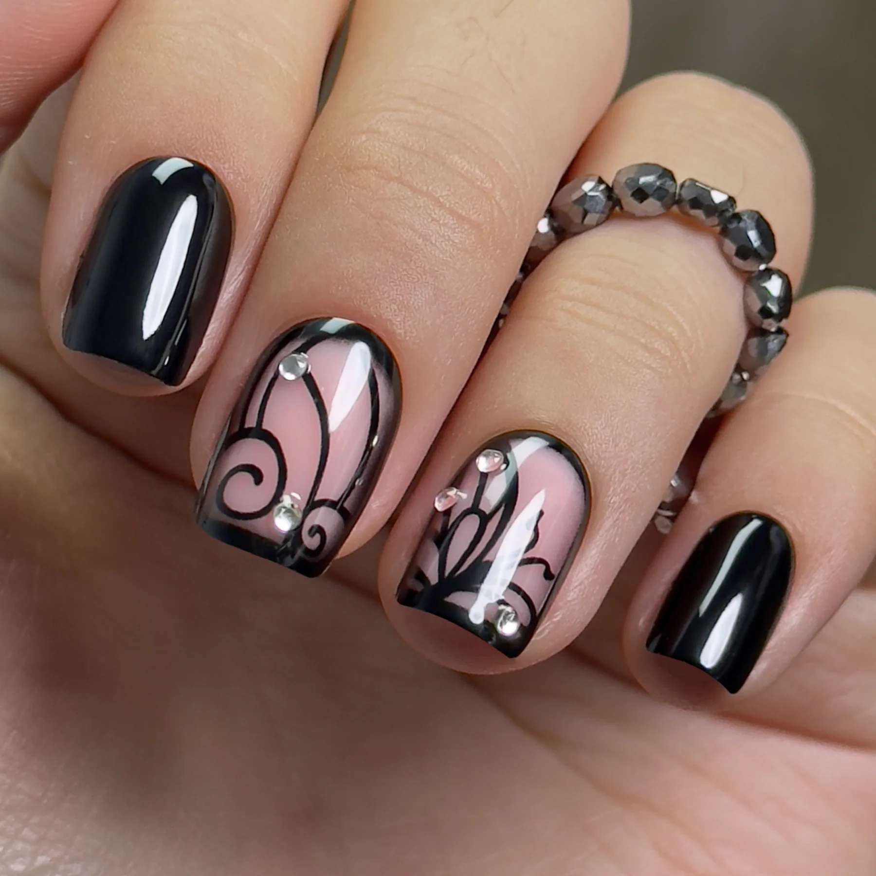 Chic Noir Wings – S Squoval - Image 3