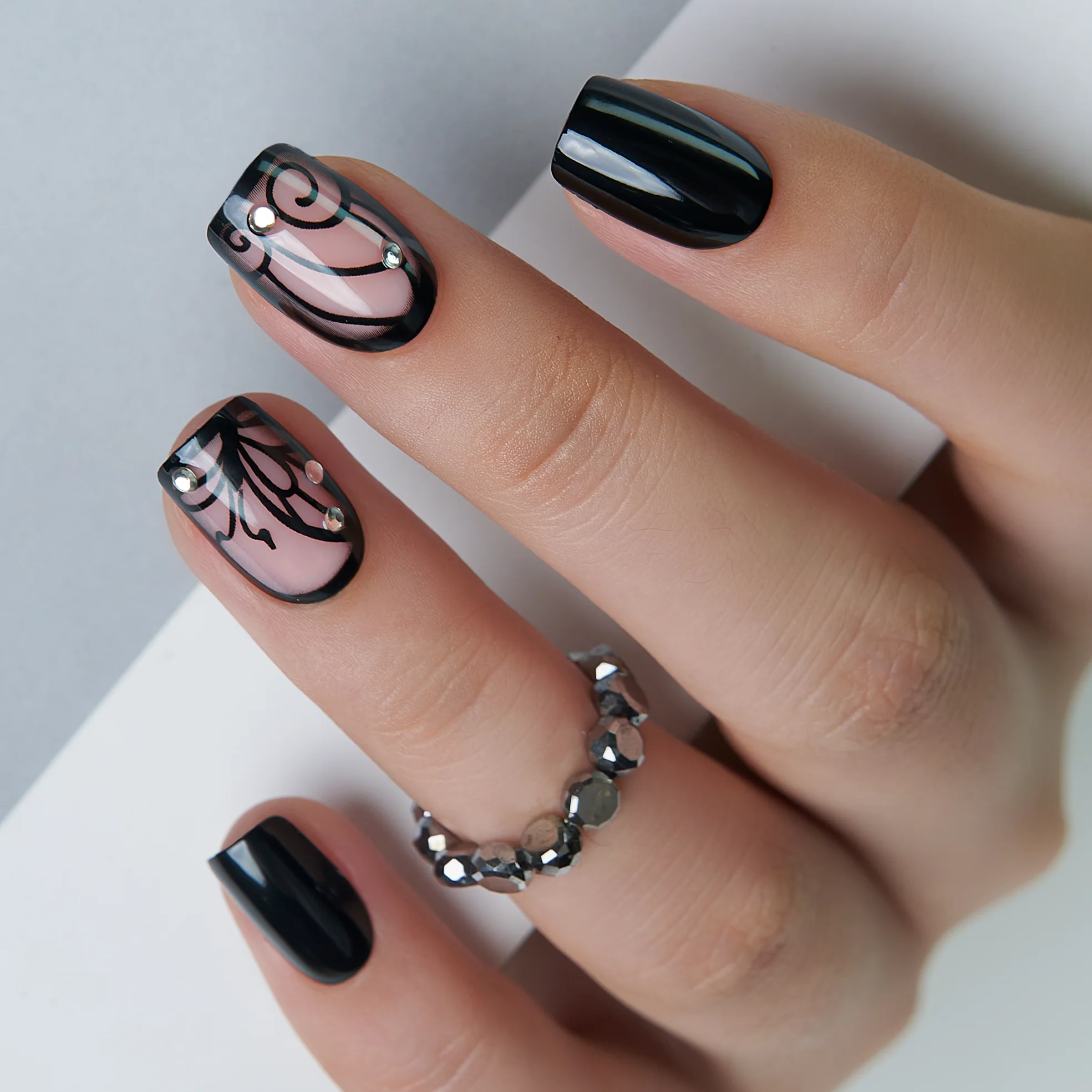 Chic Noir Wings – S Squoval - Image 6