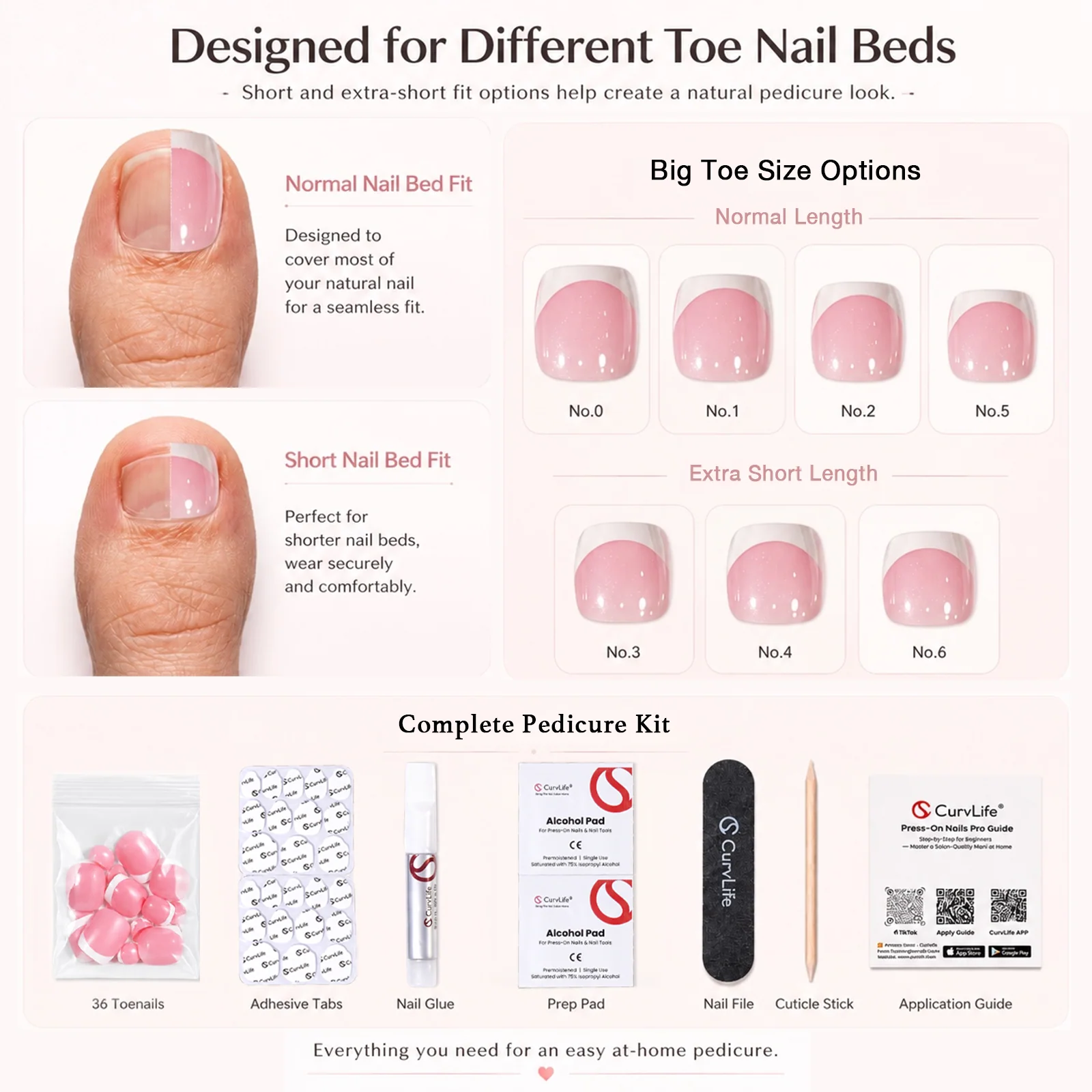 Latte French - Squoval Toenails - Image 7