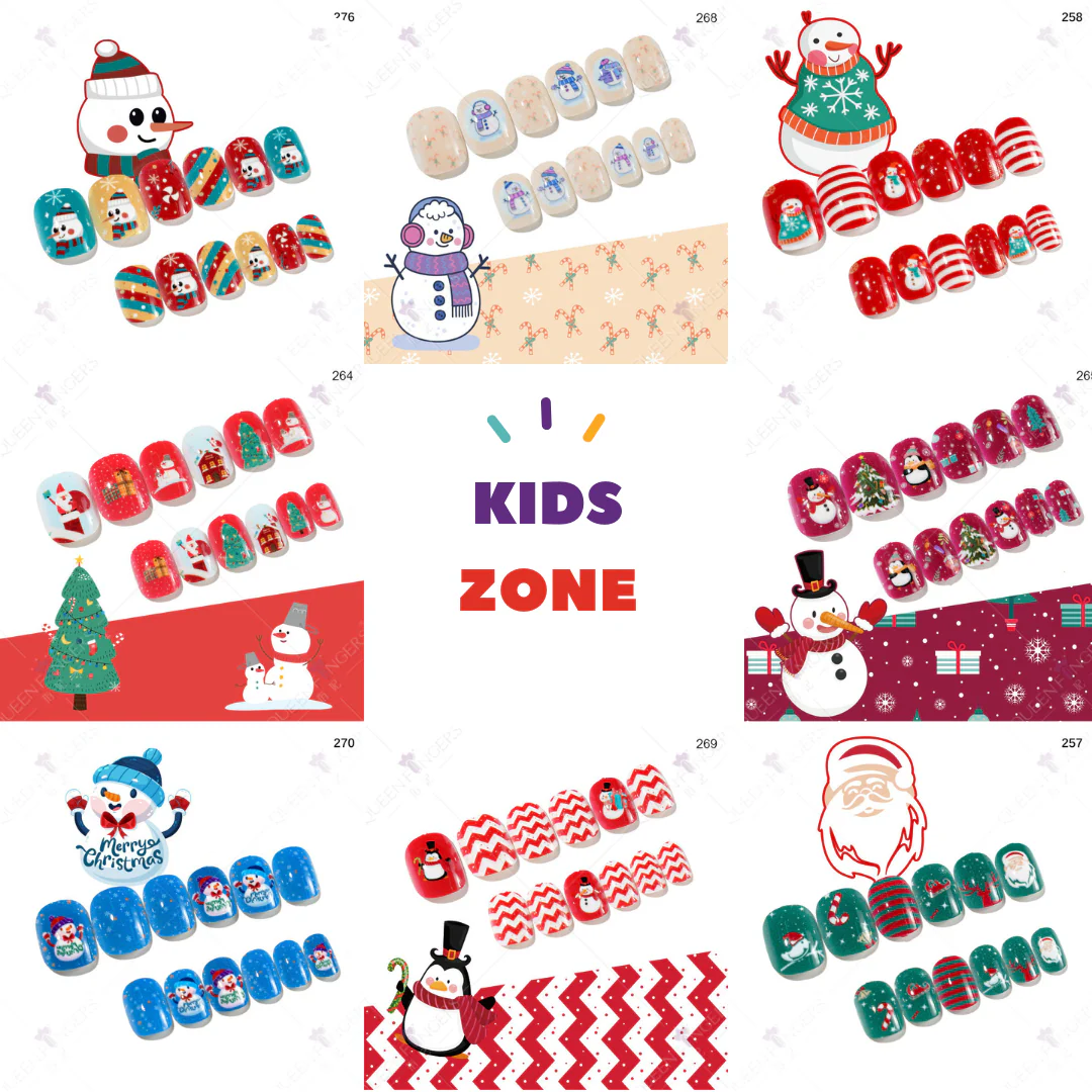 Mini press on nails for kids 24Pcs-12Size PNT-27 - Image 7