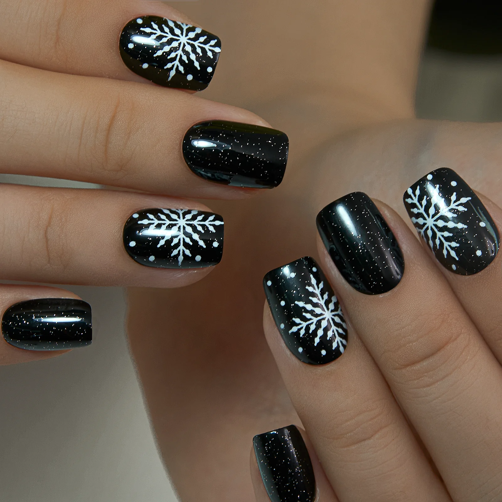 Starry Snowflakes – S Squoval - Image 2
